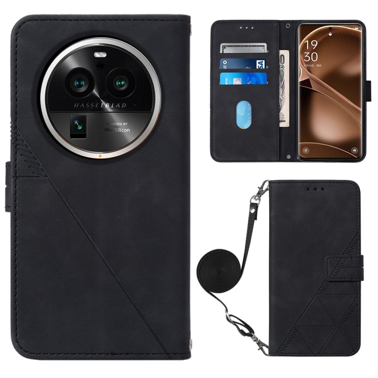 Crossbody 3D Embossed Flip Leather Phone Case, For OPPO Find X6, For OPPO Find X6 Pro, For OPPO Reno8 T 5G / A1 Pro 5G Global, For Realme 10 4G, For Realme 10 Pro 5G, For Realme 10 Pro+ 5G, For Realme C55, For Realme GT Neo 5  5G / GT 3