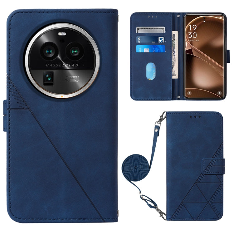 Crossbody 3D Embossed Flip Leather Phone Case, For OPPO Find X6, For OPPO Find X6 Pro, For OPPO Reno8 T 5G / A1 Pro 5G Global, For Realme 10 4G, For Realme 10 Pro 5G, For Realme 10 Pro+ 5G, For Realme C55, For Realme GT Neo 5  5G / GT 3