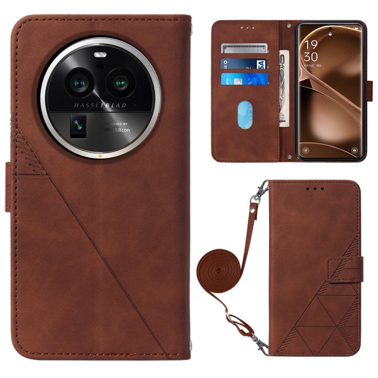 Crossbody 3D Embossed Flip Leather Phone Case, For OPPO Find X6, For OPPO Find X6 Pro, For OPPO Reno8 T 5G / A1 Pro 5G Global, For Realme 10 4G, For Realme 10 Pro 5G, For Realme 10 Pro+ 5G, For Realme C55, For Realme GT Neo 5  5G / GT 3