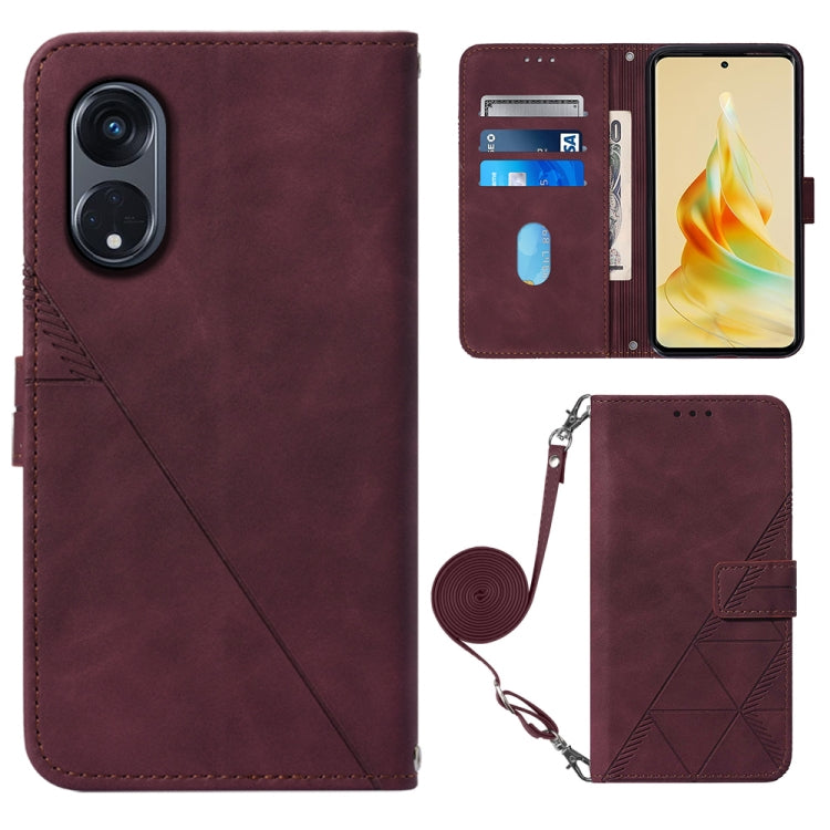 Crossbody 3D Embossed Flip Leather Phone Case, For OPPO Find X6, For OPPO Find X6 Pro, For OPPO Reno8 T 5G / A1 Pro 5G Global, For Realme 10 4G, For Realme 10 Pro 5G, For Realme 10 Pro+ 5G, For Realme C55, For Realme GT Neo 5  5G / GT 3