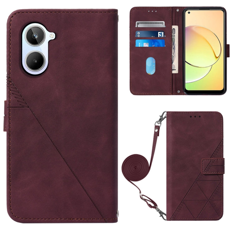 Crossbody 3D Embossed Flip Leather Phone Case, For OPPO Find X6, For OPPO Find X6 Pro, For OPPO Reno8 T 5G / A1 Pro 5G Global, For Realme 10 4G, For Realme 10 Pro 5G, For Realme 10 Pro+ 5G, For Realme C55, For Realme GT Neo 5  5G / GT 3