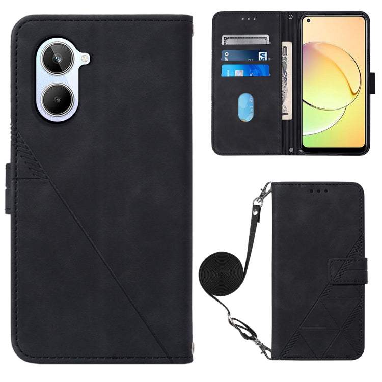 Crossbody 3D Embossed Flip Leather Phone Case, For OPPO Find X6, For OPPO Find X6 Pro, For OPPO Reno8 T 5G / A1 Pro 5G Global, For Realme 10 4G, For Realme 10 Pro 5G, For Realme 10 Pro+ 5G, For Realme C55, For Realme GT Neo 5  5G / GT 3