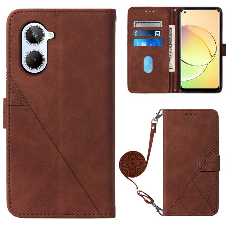 Crossbody 3D Embossed Flip Leather Phone Case, For OPPO Find X6, For OPPO Find X6 Pro, For OPPO Reno8 T 5G / A1 Pro 5G Global, For Realme 10 4G, For Realme 10 Pro 5G, For Realme 10 Pro+ 5G, For Realme C55, For Realme GT Neo 5  5G / GT 3