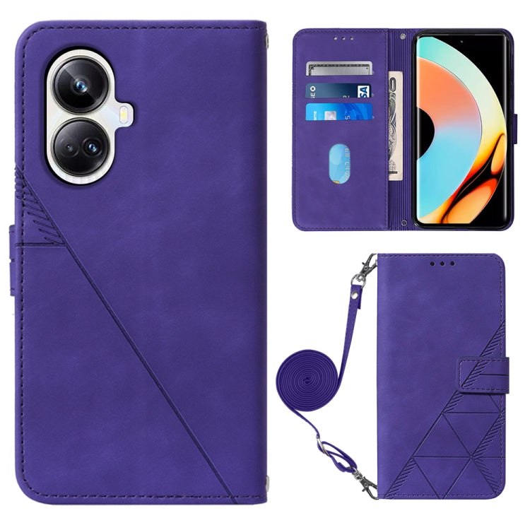 Crossbody 3D Embossed Flip Leather Phone Case, For OPPO Find X6, For OPPO Find X6 Pro, For OPPO Reno8 T 5G / A1 Pro 5G Global, For Realme 10 4G, For Realme 10 Pro 5G, For Realme 10 Pro+ 5G, For Realme C55, For Realme GT Neo 5  5G / GT 3