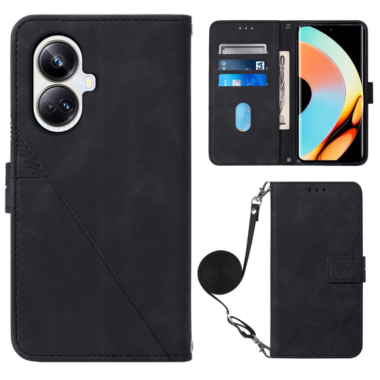 Crossbody 3D Embossed Flip Leather Phone Case, For OPPO Find X6, For OPPO Find X6 Pro, For OPPO Reno8 T 5G / A1 Pro 5G Global, For Realme 10 4G, For Realme 10 Pro 5G, For Realme 10 Pro+ 5G, For Realme C55, For Realme GT Neo 5  5G / GT 3