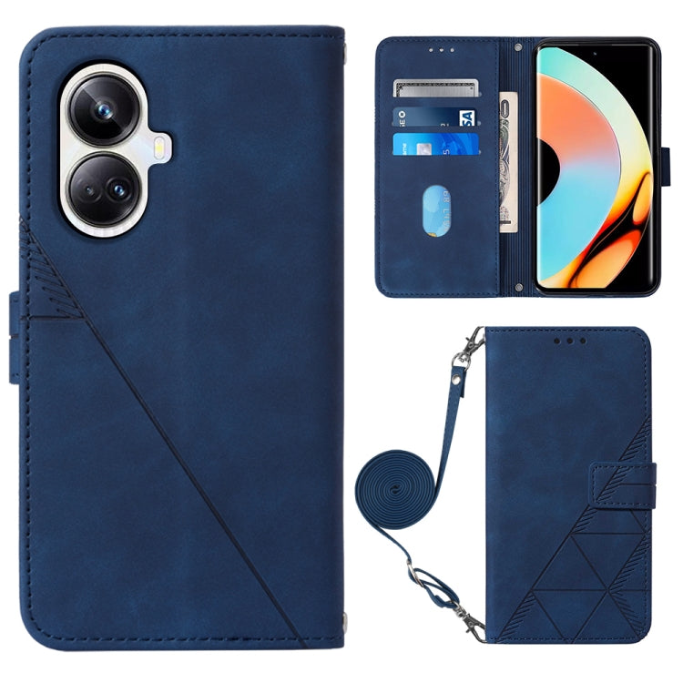 Crossbody 3D Embossed Flip Leather Phone Case, For OPPO Find X6, For OPPO Find X6 Pro, For OPPO Reno8 T 5G / A1 Pro 5G Global, For Realme 10 4G, For Realme 10 Pro 5G, For Realme 10 Pro+ 5G, For Realme C55, For Realme GT Neo 5  5G / GT 3