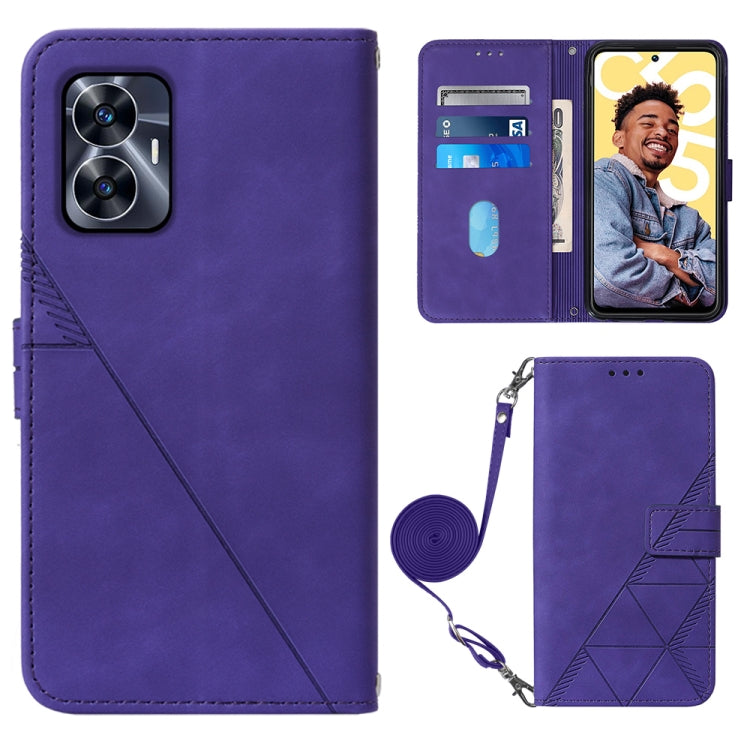 Crossbody 3D Embossed Flip Leather Phone Case, For OPPO Find X6, For OPPO Find X6 Pro, For OPPO Reno8 T 5G / A1 Pro 5G Global, For Realme 10 4G, For Realme 10 Pro 5G, For Realme 10 Pro+ 5G, For Realme C55, For Realme GT Neo 5  5G / GT 3