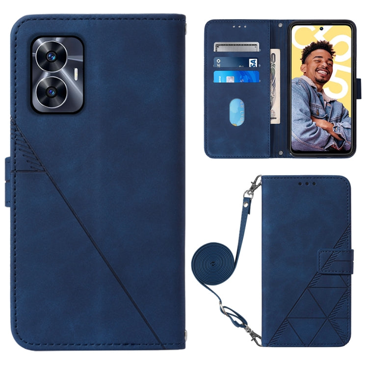 Crossbody 3D Embossed Flip Leather Phone Case, For OPPO Find X6, For OPPO Find X6 Pro, For OPPO Reno8 T 5G / A1 Pro 5G Global, For Realme 10 4G, For Realme 10 Pro 5G, For Realme 10 Pro+ 5G, For Realme C55, For Realme GT Neo 5  5G / GT 3