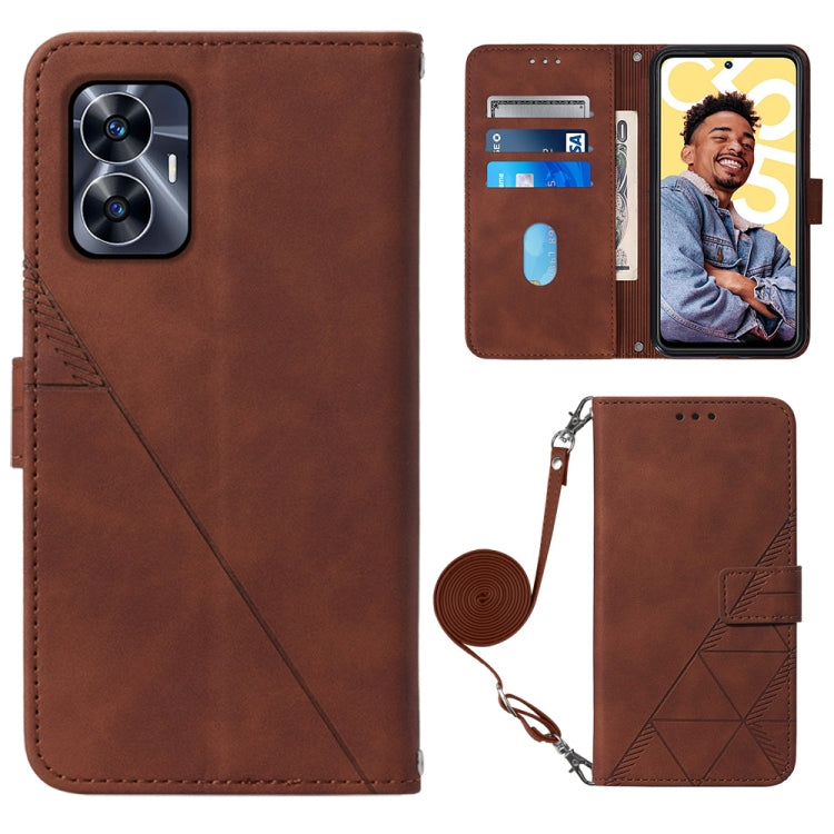 Crossbody 3D Embossed Flip Leather Phone Case, For OPPO Find X6, For OPPO Find X6 Pro, For OPPO Reno8 T 5G / A1 Pro 5G Global, For Realme 10 4G, For Realme 10 Pro 5G, For Realme 10 Pro+ 5G, For Realme C55, For Realme GT Neo 5  5G / GT 3