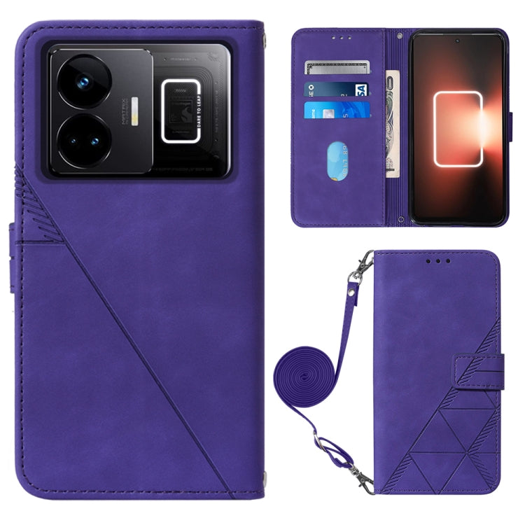 Crossbody 3D Embossed Flip Leather Phone Case, For OPPO Find X6, For OPPO Find X6 Pro, For OPPO Reno8 T 5G / A1 Pro 5G Global, For Realme 10 4G, For Realme 10 Pro 5G, For Realme 10 Pro+ 5G, For Realme C55, For Realme GT Neo 5  5G / GT 3