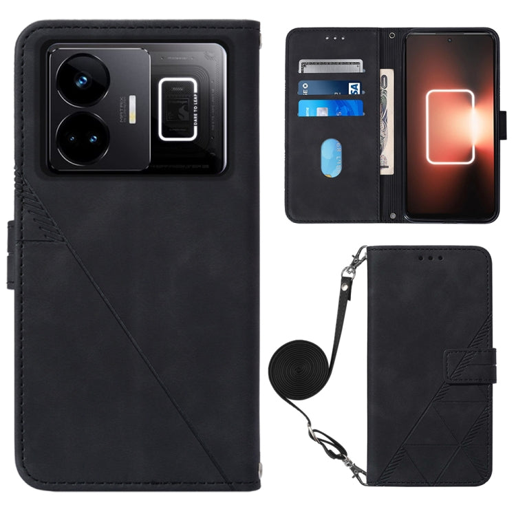 Crossbody 3D Embossed Flip Leather Phone Case, For OPPO Find X6, For OPPO Find X6 Pro, For OPPO Reno8 T 5G / A1 Pro 5G Global, For Realme 10 4G, For Realme 10 Pro 5G, For Realme 10 Pro+ 5G, For Realme C55, For Realme GT Neo 5  5G / GT 3