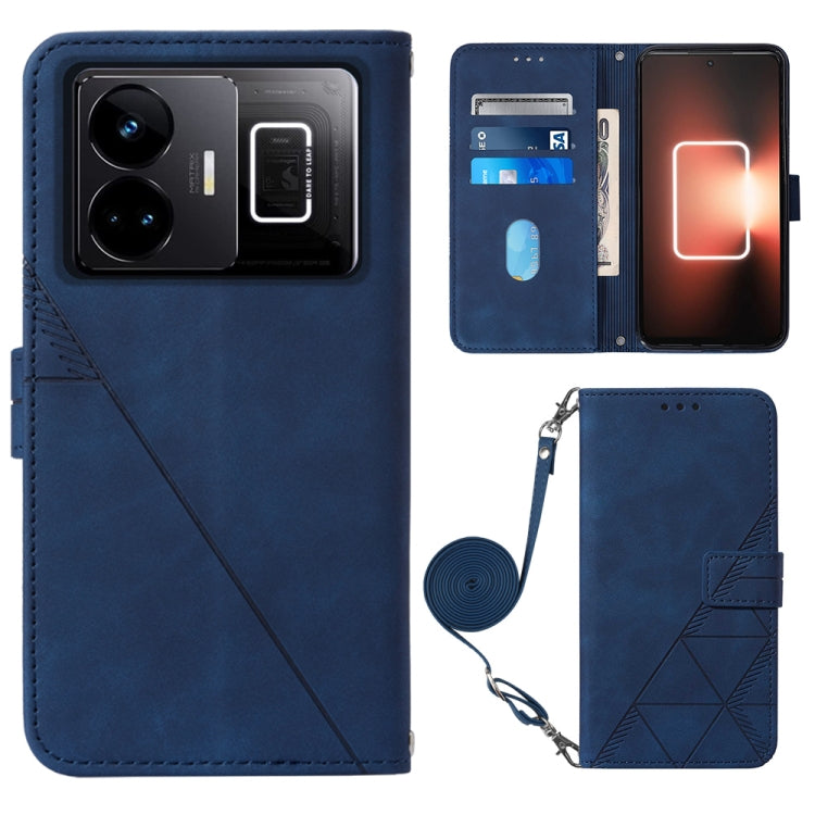 Crossbody 3D Embossed Flip Leather Phone Case, For OPPO Find X6, For OPPO Find X6 Pro, For OPPO Reno8 T 5G / A1 Pro 5G Global, For Realme 10 4G, For Realme 10 Pro 5G, For Realme 10 Pro+ 5G, For Realme C55, For Realme GT Neo 5  5G / GT 3
