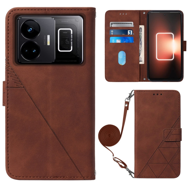 Crossbody 3D Embossed Flip Leather Phone Case, For OPPO Find X6, For OPPO Find X6 Pro, For OPPO Reno8 T 5G / A1 Pro 5G Global, For Realme 10 4G, For Realme 10 Pro 5G, For Realme 10 Pro+ 5G, For Realme C55, For Realme GT Neo 5  5G / GT 3