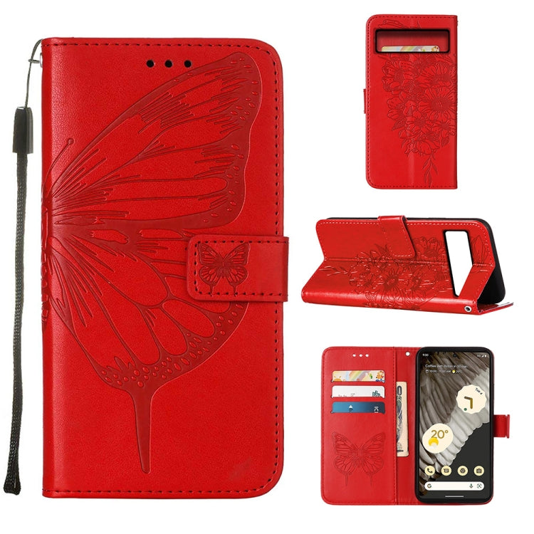 Embossed Butterfly Leather Phone Case, For Google Pixel 8, For Google Pixel 8 Pro