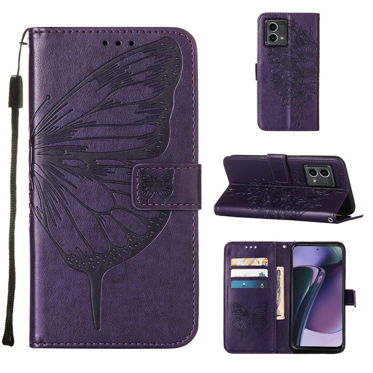 Embossed Butterfly Leather Phone Case, For OnePlus Ace 2 5G / 11R 5G, For Motorola Moto G Stylus 5G 2023, For Realme 10 4G, For Realme 10 Pro 5G, For Realme 10 Pro+ 5G, For Realme C55