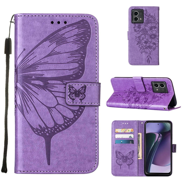 Embossed Butterfly Leather Phone Case, For OnePlus Ace 2 5G / 11R 5G, For Motorola Moto G Stylus 5G 2023, For Realme 10 4G, For Realme 10 Pro 5G, For Realme 10 Pro+ 5G, For Realme C55