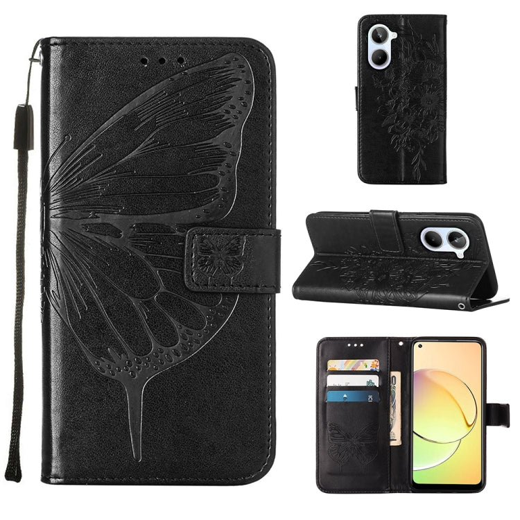 Embossed Butterfly Leather Phone Case, For OnePlus Ace 2 5G / 11R 5G, For Motorola Moto G Stylus 5G 2023, For Realme 10 4G, For Realme 10 Pro 5G, For Realme 10 Pro+ 5G, For Realme C55