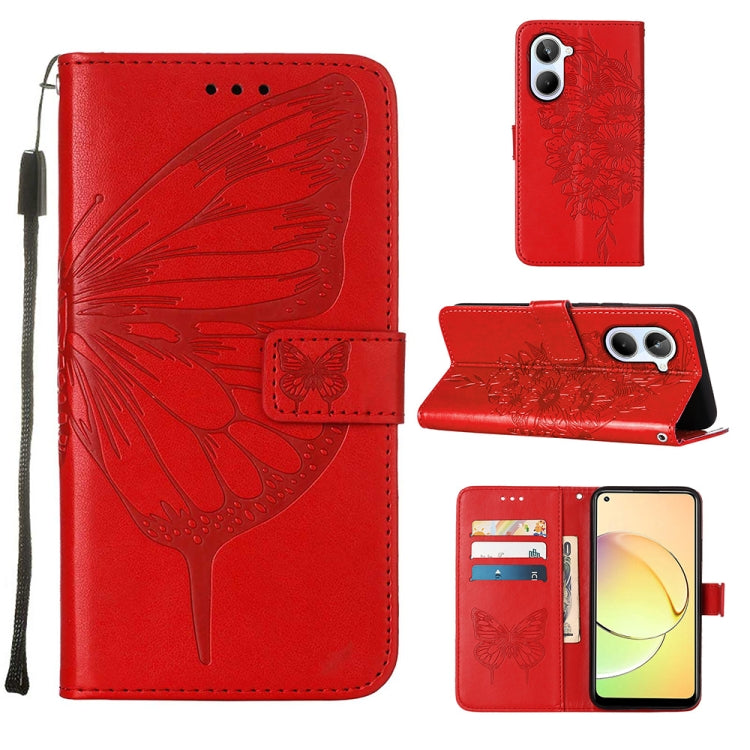 Embossed Butterfly Leather Phone Case, For OnePlus Ace 2 5G / 11R 5G, For Motorola Moto G Stylus 5G 2023, For Realme 10 4G, For Realme 10 Pro 5G, For Realme 10 Pro+ 5G, For Realme C55