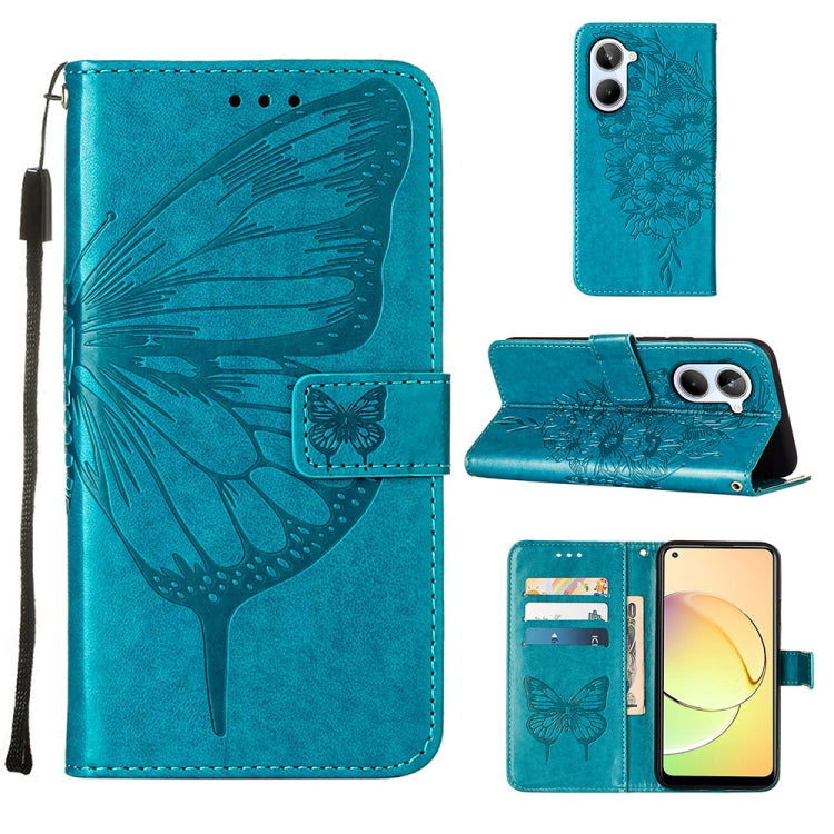 Embossed Butterfly Leather Phone Case, For OnePlus Ace 2 5G / 11R 5G, For Motorola Moto G Stylus 5G 2023, For Realme 10 4G, For Realme 10 Pro 5G, For Realme 10 Pro+ 5G, For Realme C55