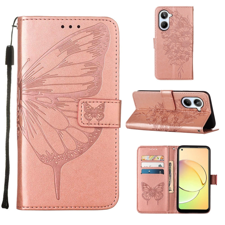 Embossed Butterfly Leather Phone Case, For OnePlus Ace 2 5G / 11R 5G, For Motorola Moto G Stylus 5G 2023, For Realme 10 4G, For Realme 10 Pro 5G, For Realme 10 Pro+ 5G, For Realme C55