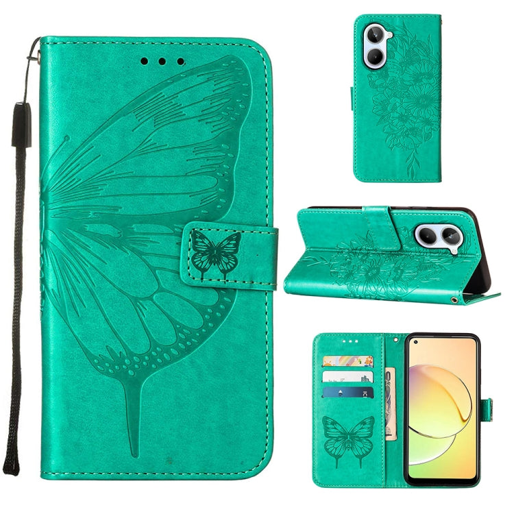 Embossed Butterfly Leather Phone Case, For OnePlus Ace 2 5G / 11R 5G, For Motorola Moto G Stylus 5G 2023, For Realme 10 4G, For Realme 10 Pro 5G, For Realme 10 Pro+ 5G, For Realme C55