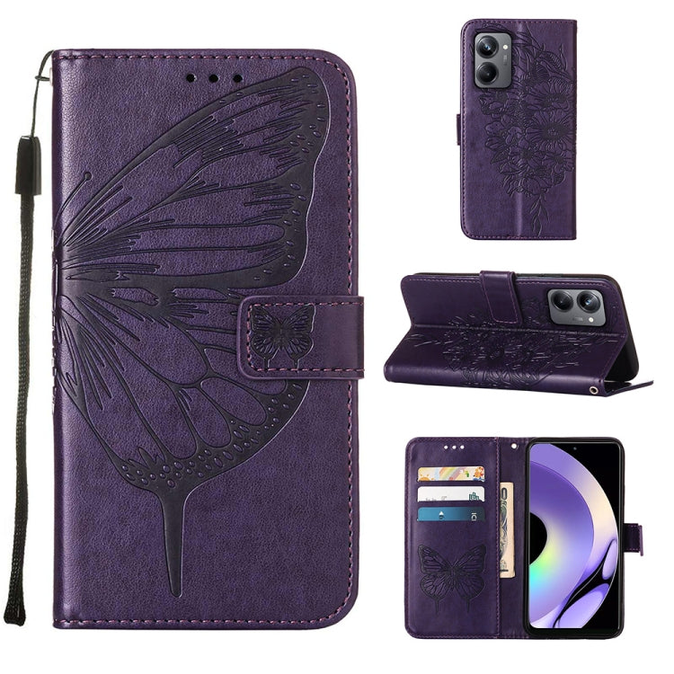 Embossed Butterfly Leather Phone Case, For OnePlus Ace 2 5G / 11R 5G, For Motorola Moto G Stylus 5G 2023, For Realme 10 4G, For Realme 10 Pro 5G, For Realme 10 Pro+ 5G, For Realme C55