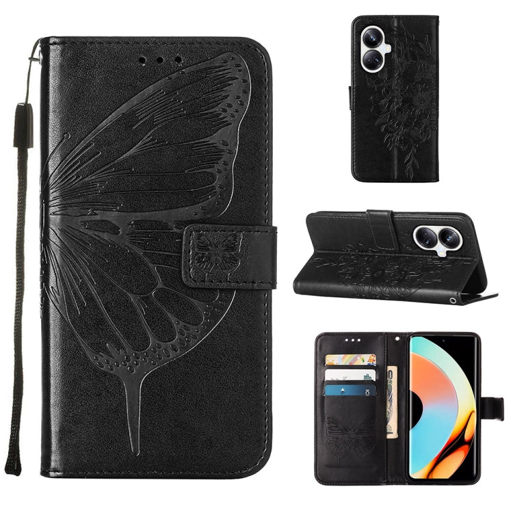 Embossed Butterfly Leather Phone Case, For OnePlus Ace 2 5G / 11R 5G, For Motorola Moto G Stylus 5G 2023, For Realme 10 4G, For Realme 10 Pro 5G, For Realme 10 Pro+ 5G, For Realme C55