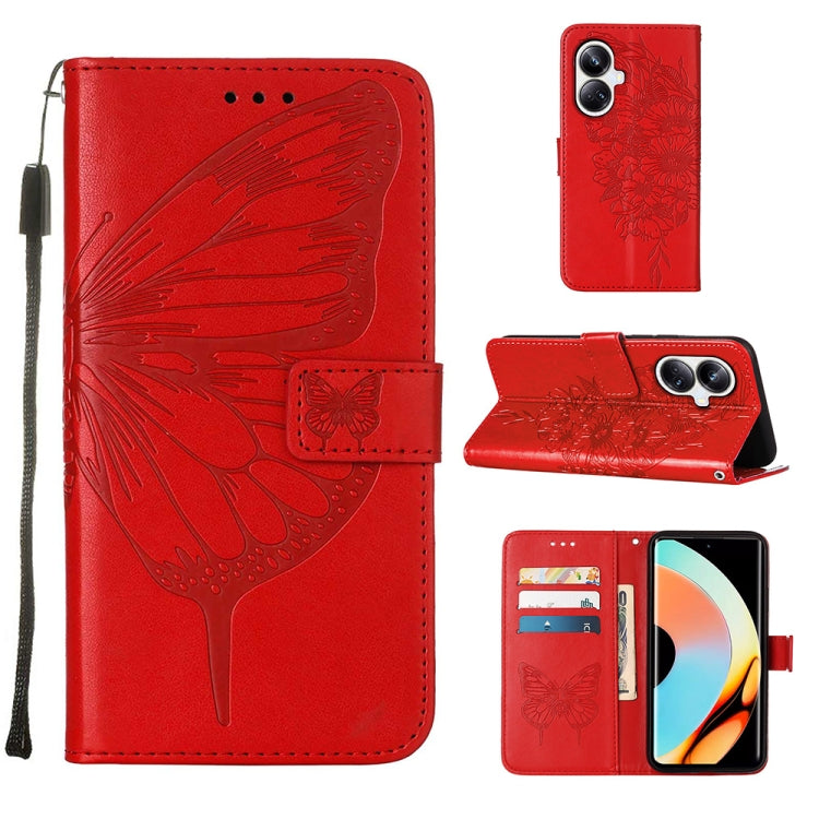 Embossed Butterfly Leather Phone Case, For OnePlus Ace 2 5G / 11R 5G, For Motorola Moto G Stylus 5G 2023, For Realme 10 4G, For Realme 10 Pro 5G, For Realme 10 Pro+ 5G, For Realme C55