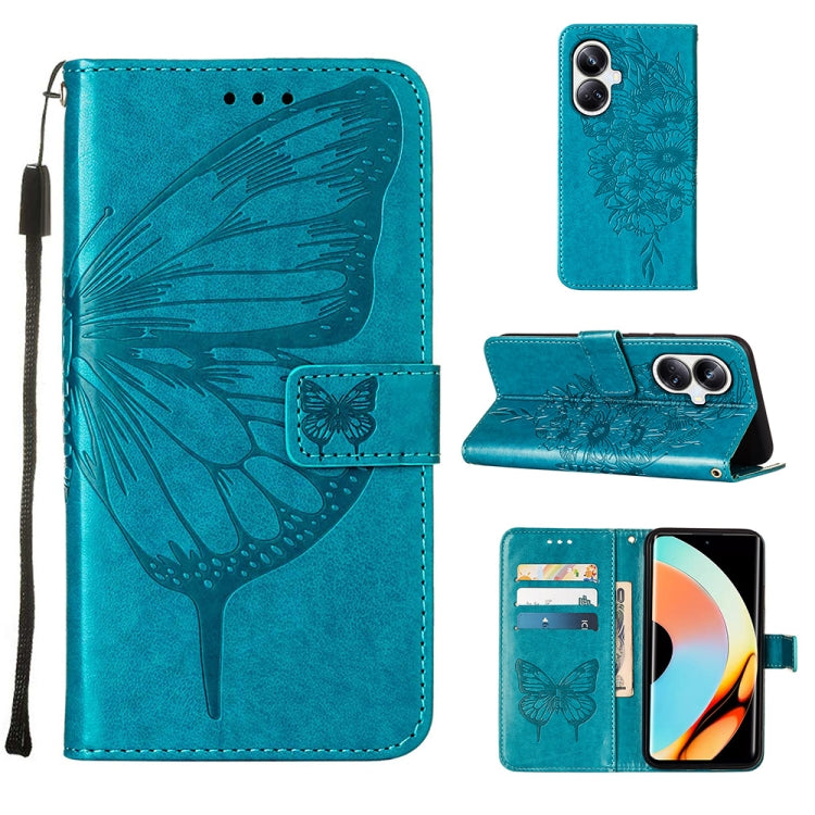 Embossed Butterfly Leather Phone Case, For OnePlus Ace 2 5G / 11R 5G, For Motorola Moto G Stylus 5G 2023, For Realme 10 4G, For Realme 10 Pro 5G, For Realme 10 Pro+ 5G, For Realme C55