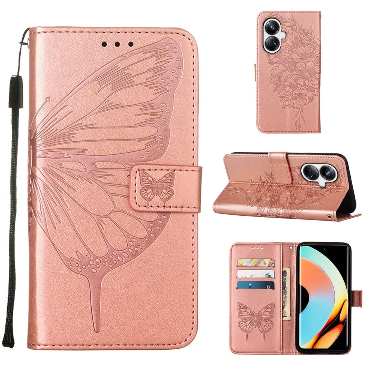 Embossed Butterfly Leather Phone Case, For OnePlus Ace 2 5G / 11R 5G, For Motorola Moto G Stylus 5G 2023, For Realme 10 4G, For Realme 10 Pro 5G, For Realme 10 Pro+ 5G, For Realme C55
