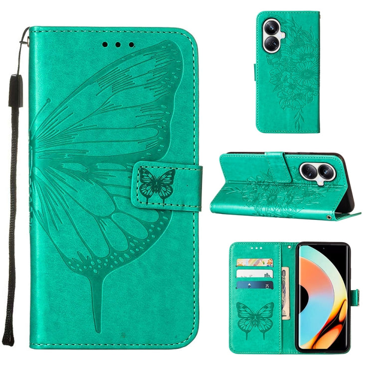 Embossed Butterfly Leather Phone Case, For OnePlus Ace 2 5G / 11R 5G, For Motorola Moto G Stylus 5G 2023, For Realme 10 4G, For Realme 10 Pro 5G, For Realme 10 Pro+ 5G, For Realme C55