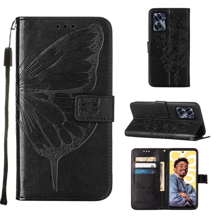 Embossed Butterfly Leather Phone Case, For OnePlus Ace 2 5G / 11R 5G, For Motorola Moto G Stylus 5G 2023, For Realme 10 4G, For Realme 10 Pro 5G, For Realme 10 Pro+ 5G, For Realme C55