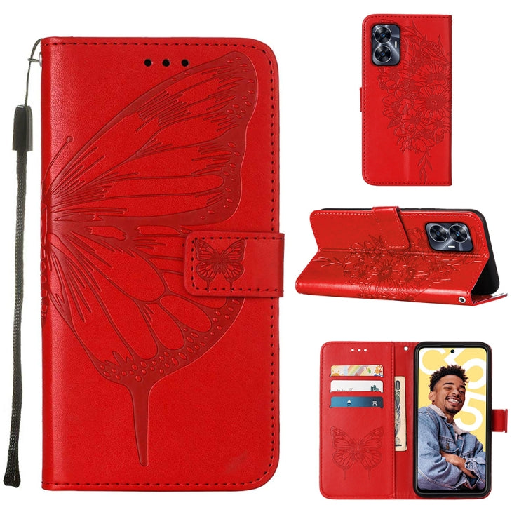 Embossed Butterfly Leather Phone Case, For OnePlus Ace 2 5G / 11R 5G, For Motorola Moto G Stylus 5G 2023, For Realme 10 4G, For Realme 10 Pro 5G, For Realme 10 Pro+ 5G, For Realme C55