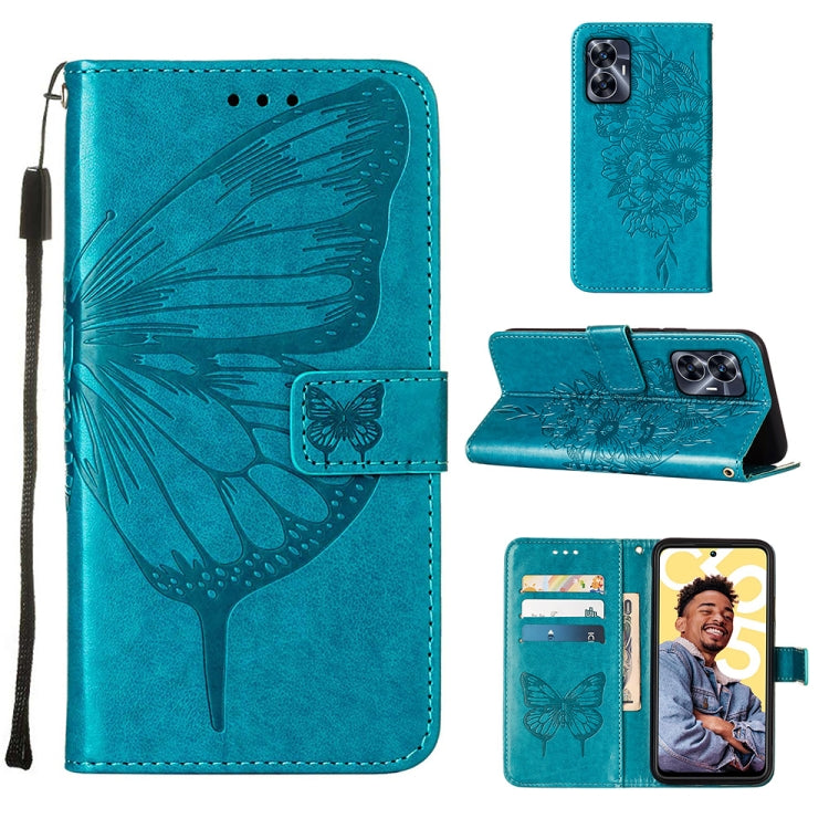 Embossed Butterfly Leather Phone Case, For OnePlus Ace 2 5G / 11R 5G, For Motorola Moto G Stylus 5G 2023, For Realme 10 4G, For Realme 10 Pro 5G, For Realme 10 Pro+ 5G, For Realme C55