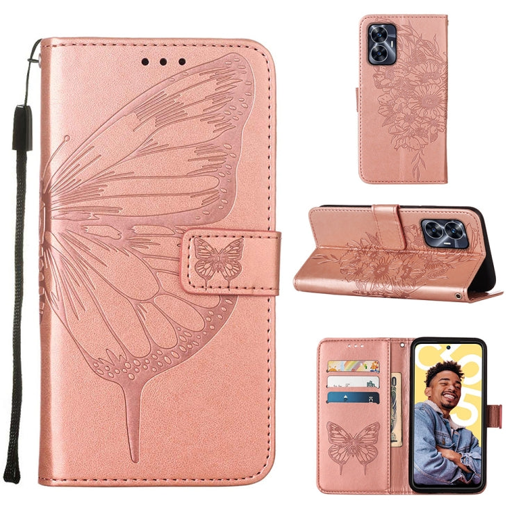 Embossed Butterfly Leather Phone Case, For OnePlus Ace 2 5G / 11R 5G, For Motorola Moto G Stylus 5G 2023, For Realme 10 4G, For Realme 10 Pro 5G, For Realme 10 Pro+ 5G, For Realme C55