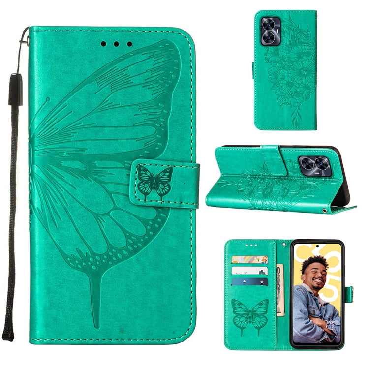 Embossed Butterfly Leather Phone Case, For OnePlus Ace 2 5G / 11R 5G, For Motorola Moto G Stylus 5G 2023, For Realme 10 4G, For Realme 10 Pro 5G, For Realme 10 Pro+ 5G, For Realme C55