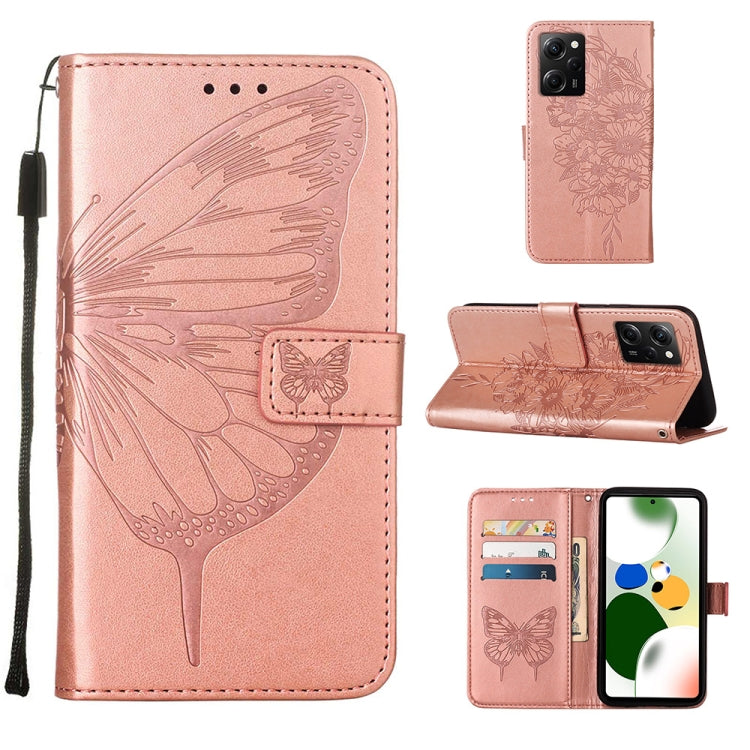Embossed Butterfly Leather Phone Case, For Xiaomi 13 Pro, For Xiaomi Poco X5 Pro 5G / Redmi Note 12 Pro Speed
