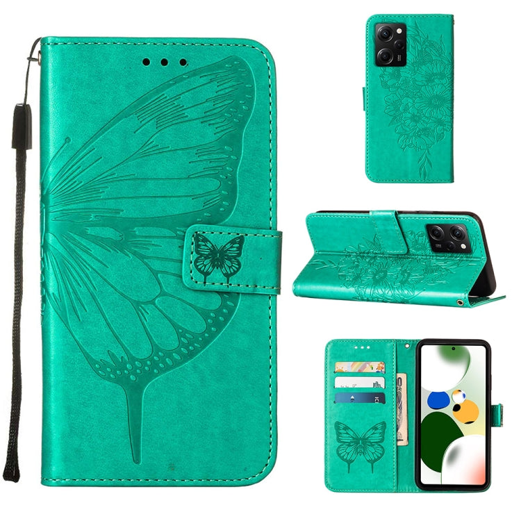 Embossed Butterfly Leather Phone Case, For Xiaomi 13 Pro, For Xiaomi Poco X5 Pro 5G / Redmi Note 12 Pro Speed