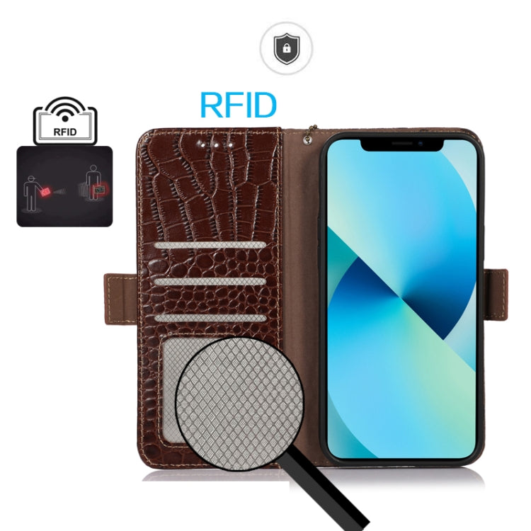 Crocodile Top Layer Cowhide Leather Phone Case, For Asus ROG Phone 7