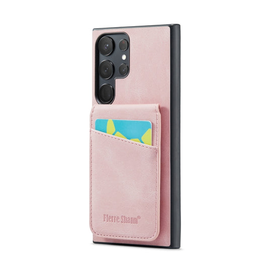 Fierre Shann Crazy Horse Card Holder Back Cover PU Phone Case, For Samsung Galaxy S22 Ultra 5G, For Samsung Galaxy S23 5G, For Samsung Galaxy S23+ 5G, For Samsung Galaxy S23 Ultra 5G