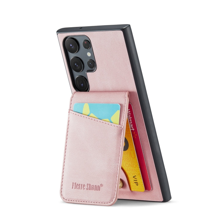 Fierre Shann Crazy Horse Card Holder Back Cover PU Phone Case, For Samsung Galaxy S22 Ultra 5G, For Samsung Galaxy S23 5G, For Samsung Galaxy S23+ 5G, For Samsung Galaxy S23 Ultra 5G