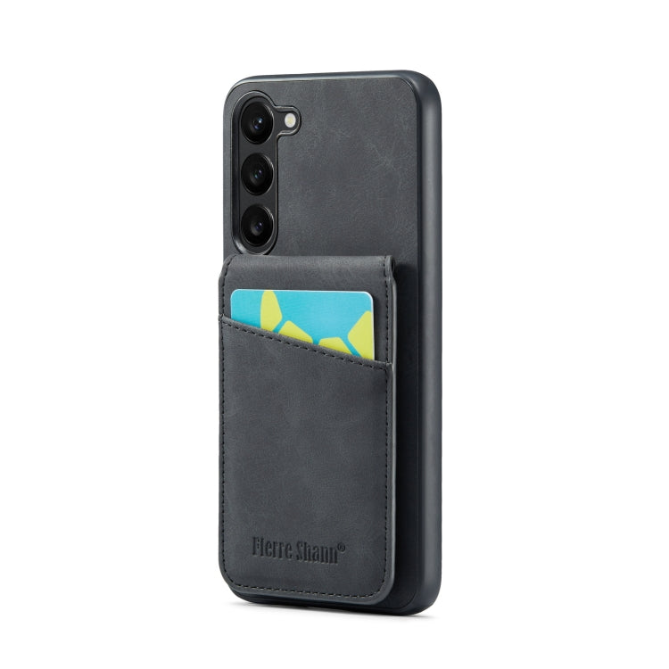 Fierre Shann Crazy Horse Card Holder Back Cover PU Phone Case, For Samsung Galaxy S22 Ultra 5G, For Samsung Galaxy S23 5G, For Samsung Galaxy S23+ 5G, For Samsung Galaxy S23 Ultra 5G