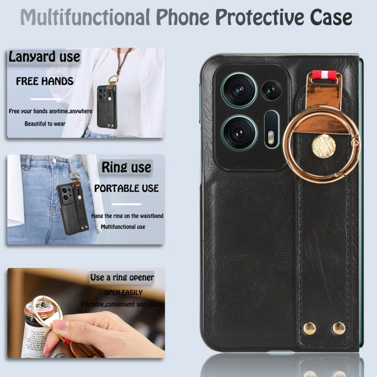 Wristband Leather Back Phone Case, For OPPO Find N2, For OPPO Find N3 / OnePlus Open, For OPPO Find N, For OPPO Find X6 5G, For OPPO Find X6 Pro 5G, For Realme C55