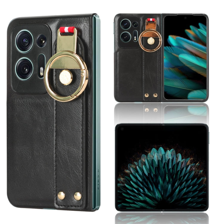 Wristband Leather Back Phone Case, For OPPO Find N2, For OPPO Find N3 / OnePlus Open, For OPPO Find N, For OPPO Find X6 5G, For OPPO Find X6 Pro 5G, For Realme C55
