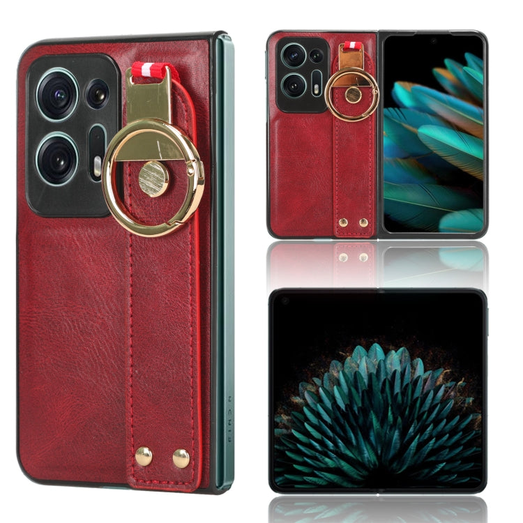 Wristband Leather Back Phone Case, For OPPO Find N2, For OPPO Find N3 / OnePlus Open, For OPPO Find N, For OPPO Find X6 5G, For OPPO Find X6 Pro 5G, For Realme C55