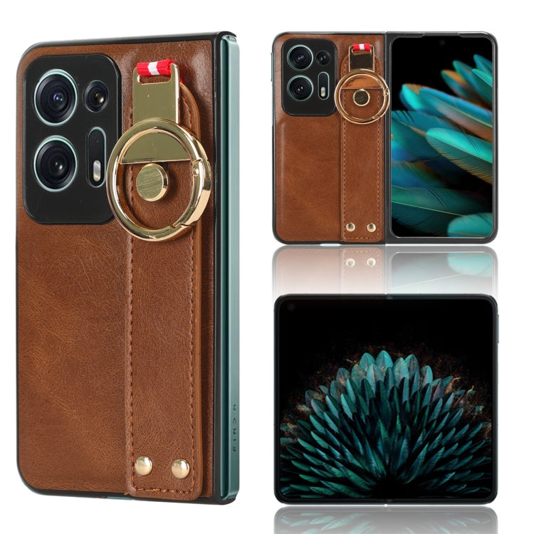 Wristband Leather Back Phone Case, For OPPO Find N2, For OPPO Find N3 / OnePlus Open, For OPPO Find N, For OPPO Find X6 5G, For OPPO Find X6 Pro 5G, For Realme C55