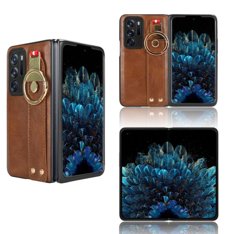 Wristband Leather Back Phone Case, For OPPO Find N2, For OPPO Find N3 / OnePlus Open, For OPPO Find N, For OPPO Find X6 5G, For OPPO Find X6 Pro 5G, For Realme C55