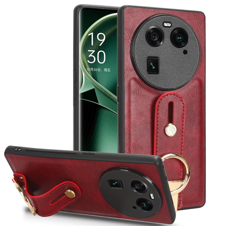 Wristband Leather Back Phone Case, For OPPO Find N2, For OPPO Find N3 / OnePlus Open, For OPPO Find N, For OPPO Find X6 5G, For OPPO Find X6 Pro 5G, For Realme C55