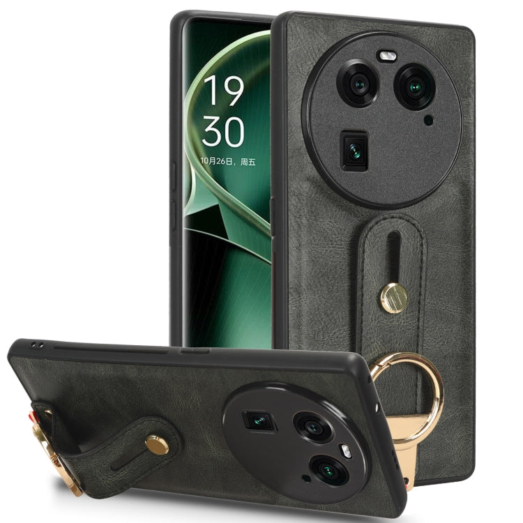 Wristband Leather Back Phone Case, For OPPO Find N2, For OPPO Find N3 / OnePlus Open, For OPPO Find N, For OPPO Find X6 5G, For OPPO Find X6 Pro 5G, For Realme C55