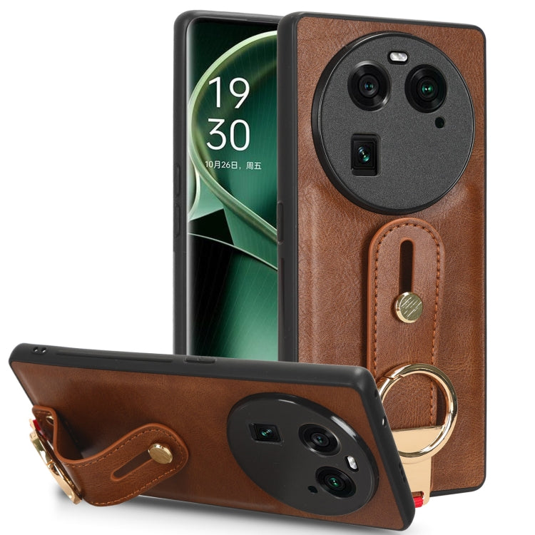 Wristband Leather Back Phone Case, For OPPO Find N2, For OPPO Find N3 / OnePlus Open, For OPPO Find N, For OPPO Find X6 5G, For OPPO Find X6 Pro 5G, For Realme C55